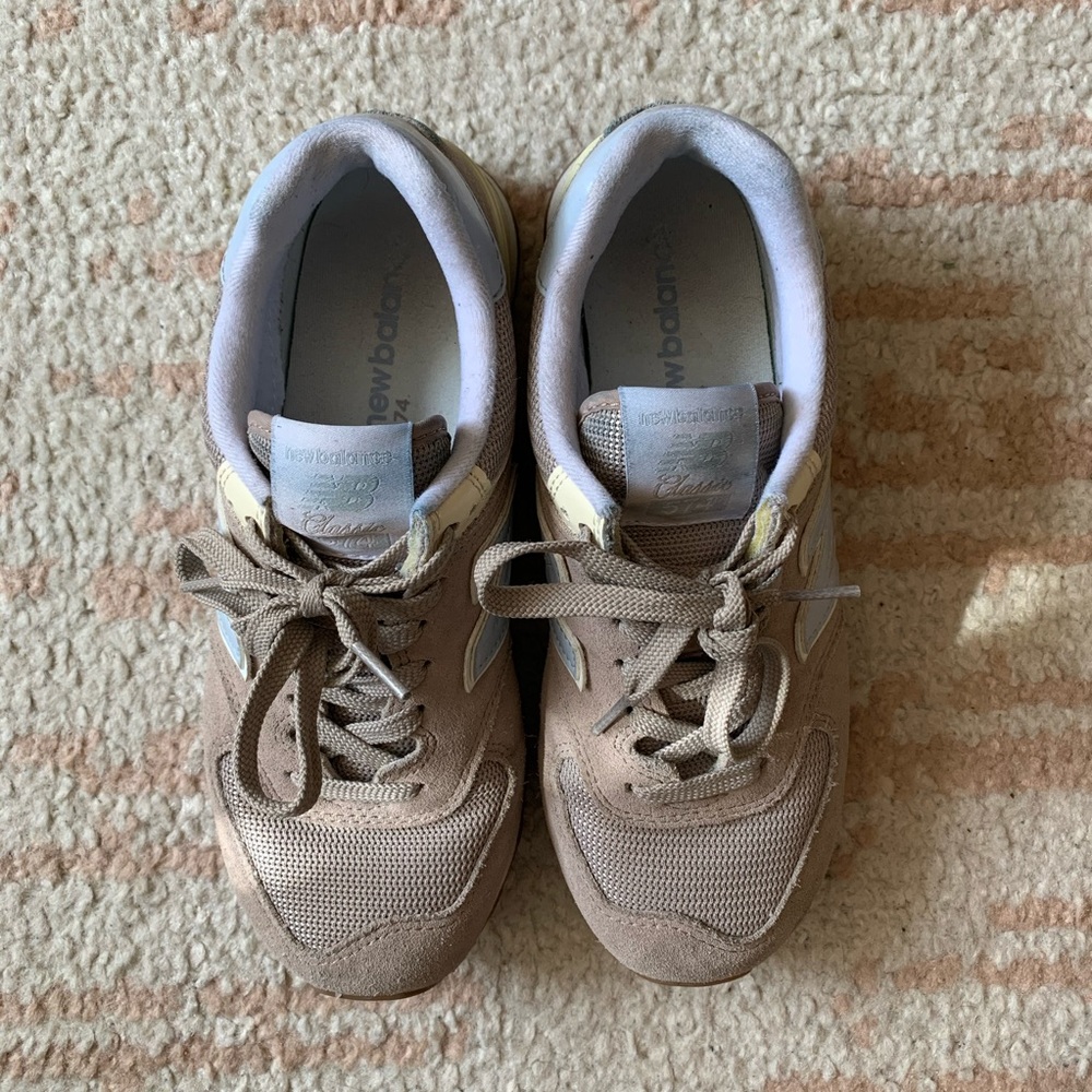 New Balance 574 Sneakers, Cream + White, 7.5 WIDE